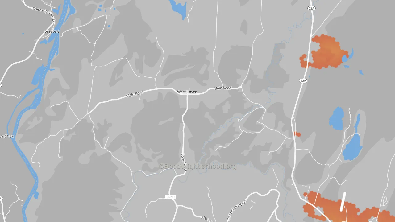 Bike Grade map of West Haven, VT