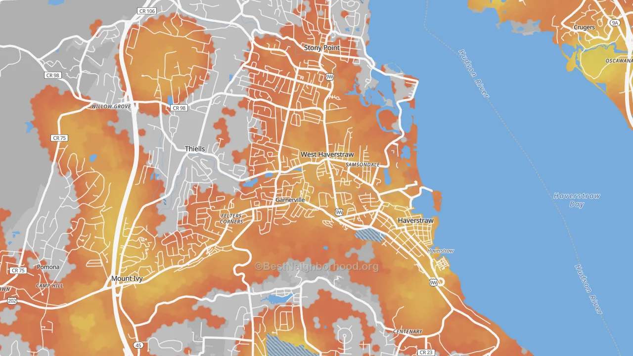 Bike Grade map of West Haverstraw, NY