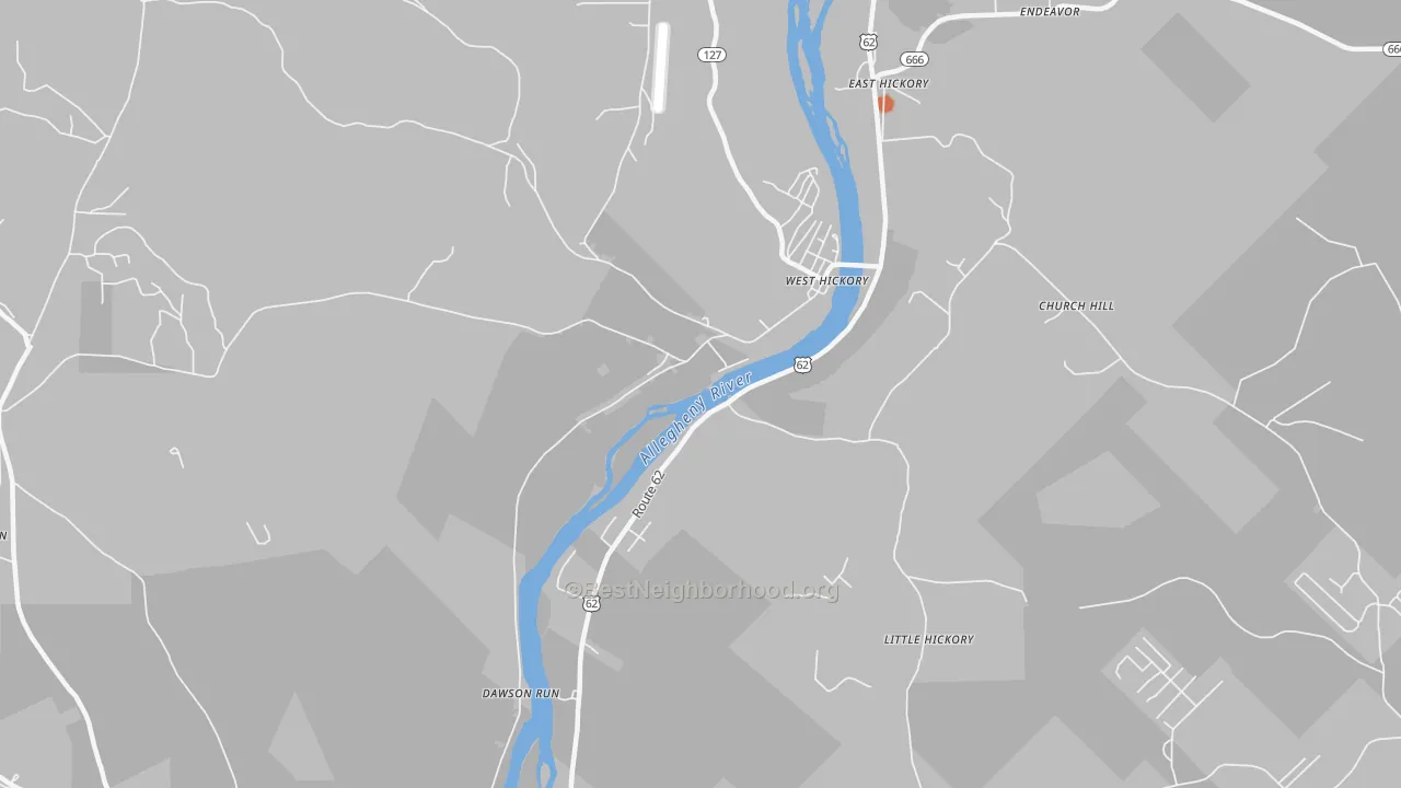 Bike Grade map of West Hickory, PA
