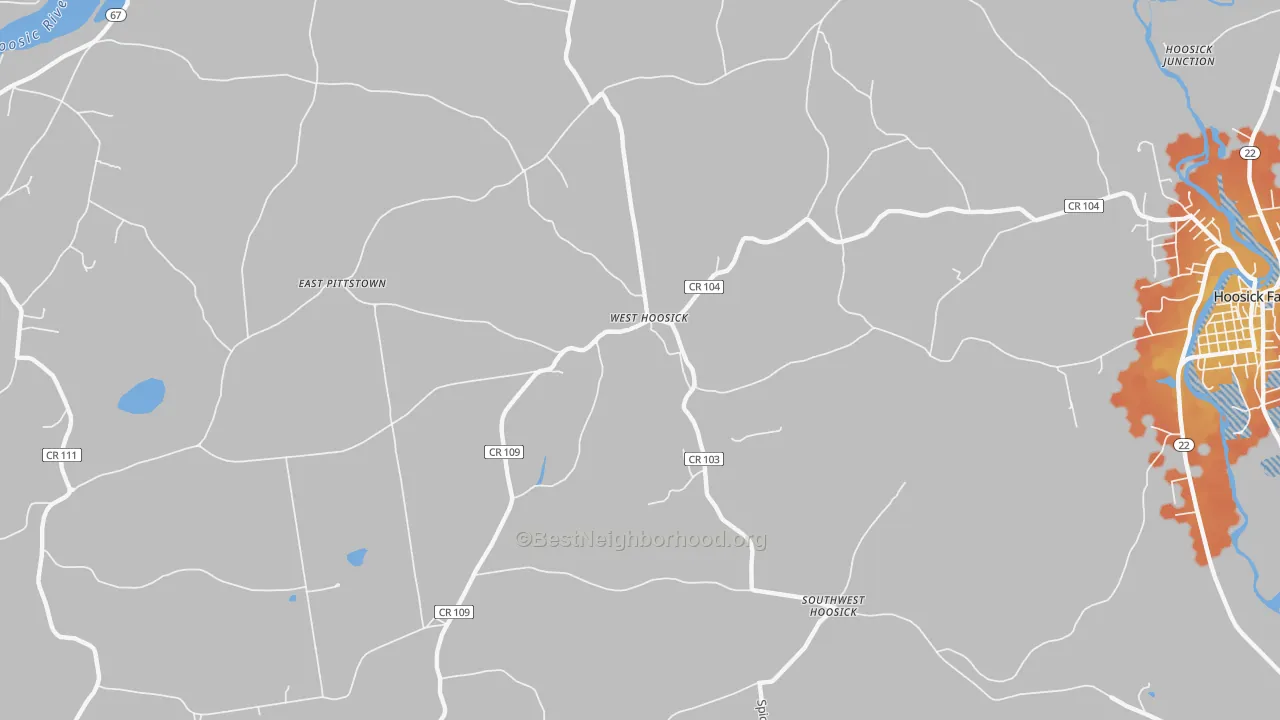 Bike Grade map of West Hoosick, NY