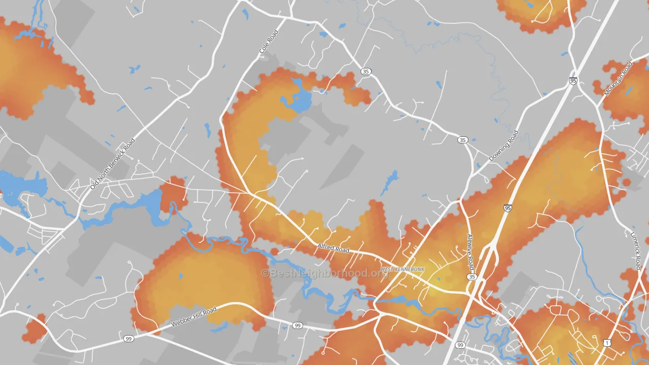 Bike Grade map of West Kennebunk, ME