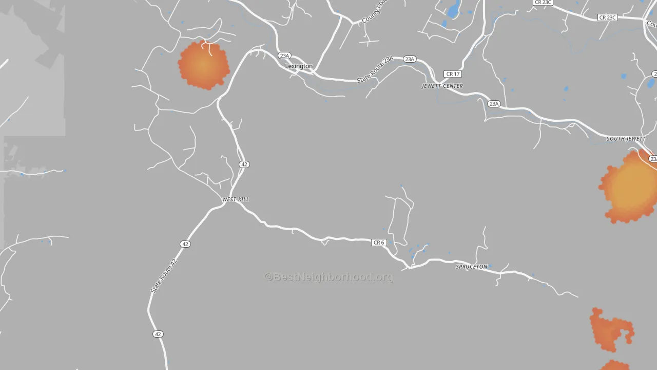 Bike Grade map of West Kill, NY