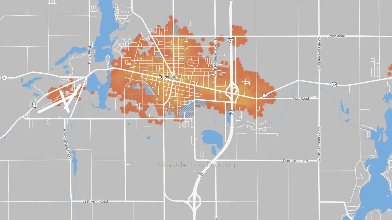 Bike Grade map of West Kinderhook, MI