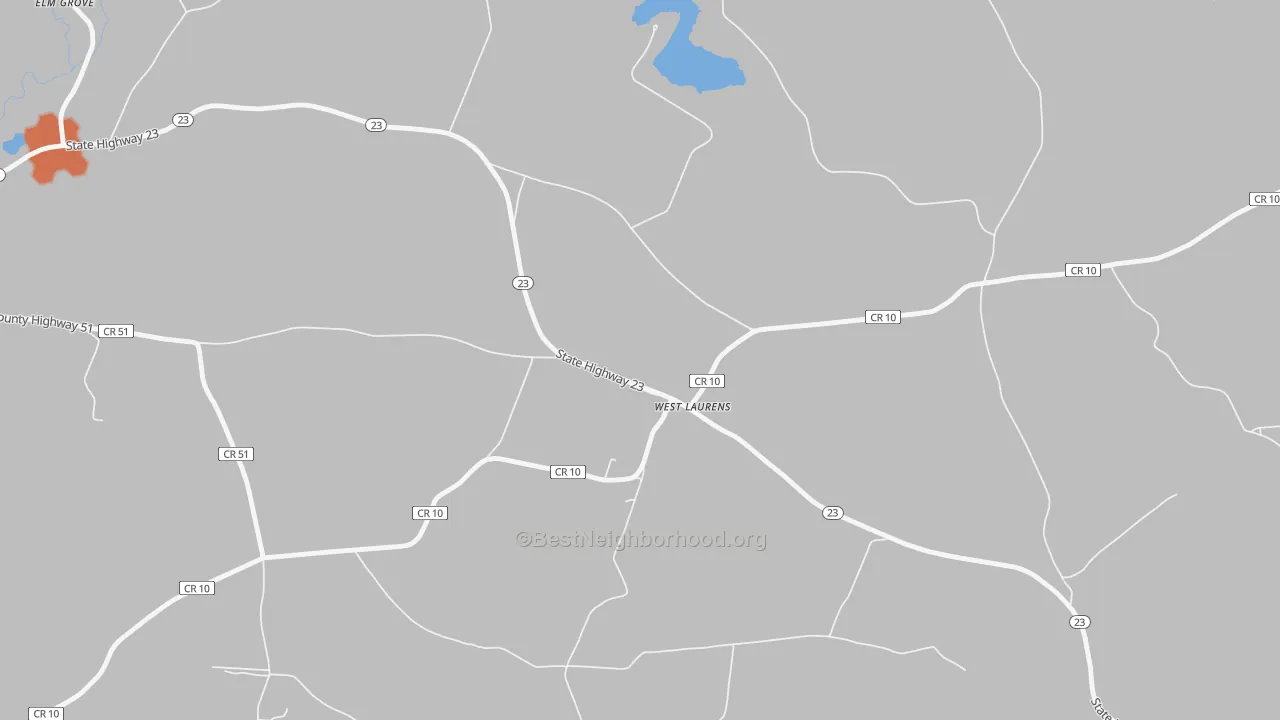 Bike Grade map of West Laurens, NY