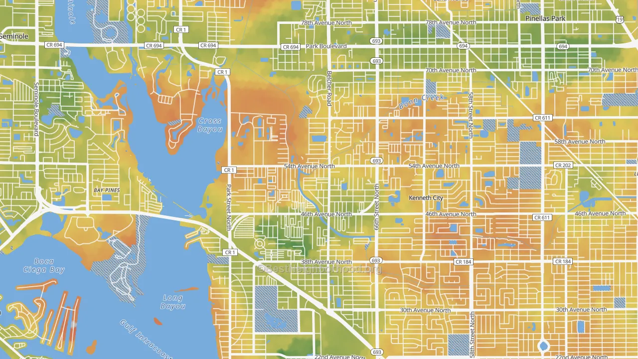 Bike Grade map of West Lealman, FL
