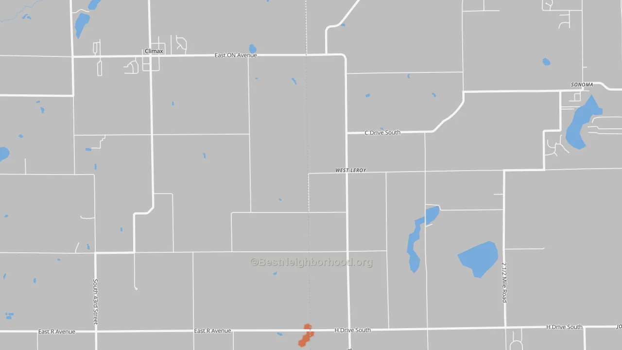 Bike Grade map of West Leroy, MI