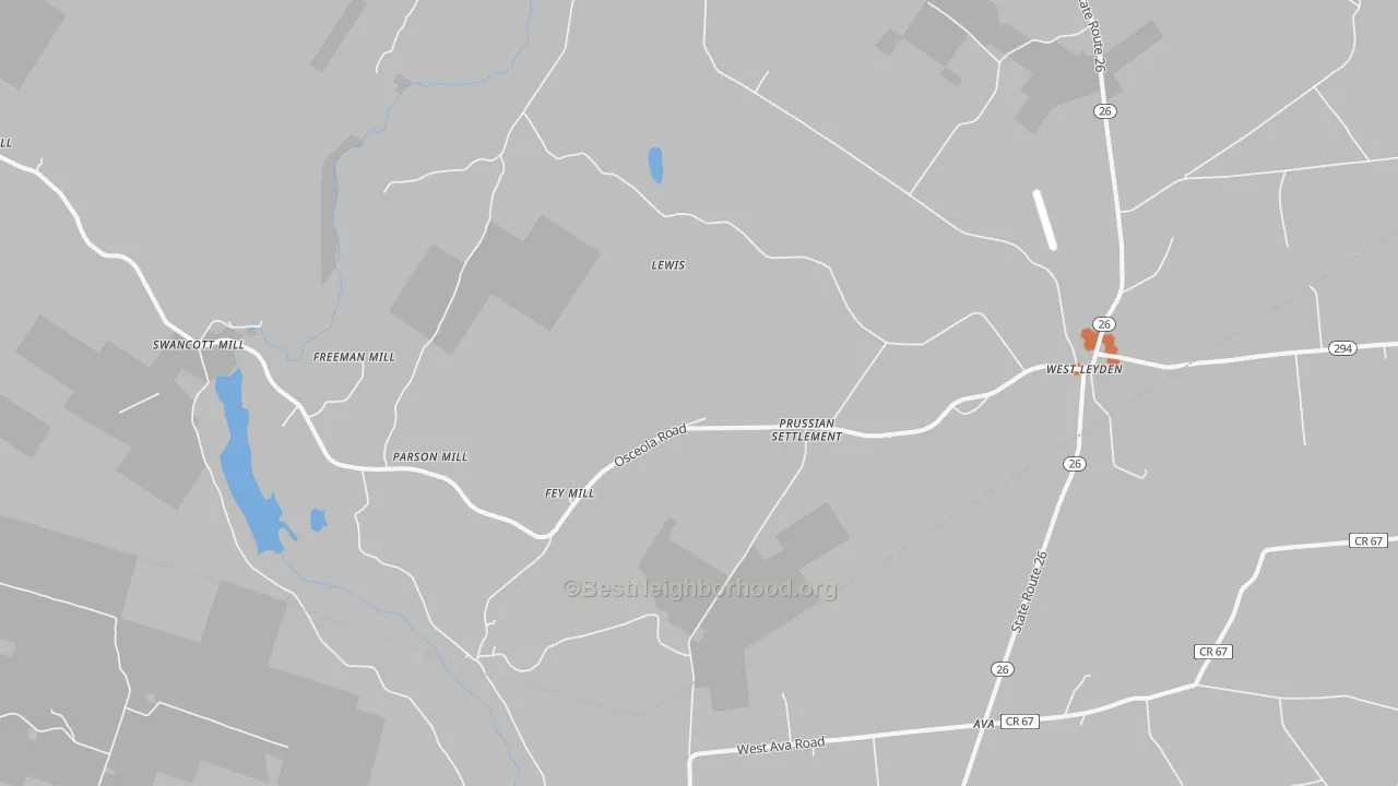 Bike Grade map of West Leyden, NY