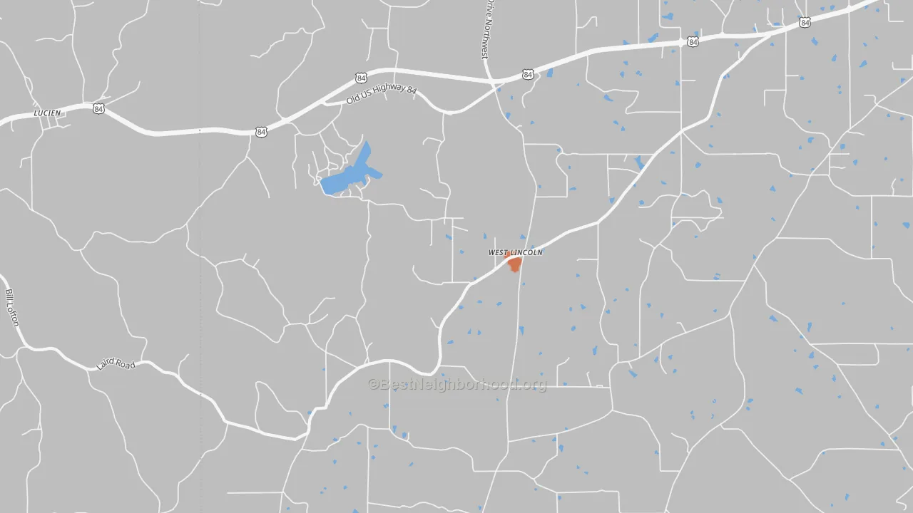 Bike Grade map of West Lincoln, MS