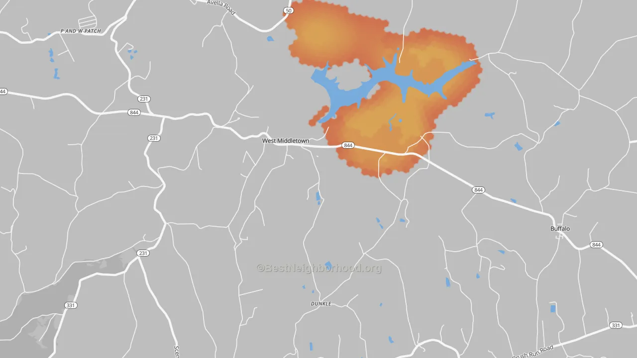 Bike Grade map of West Middletown, PA
