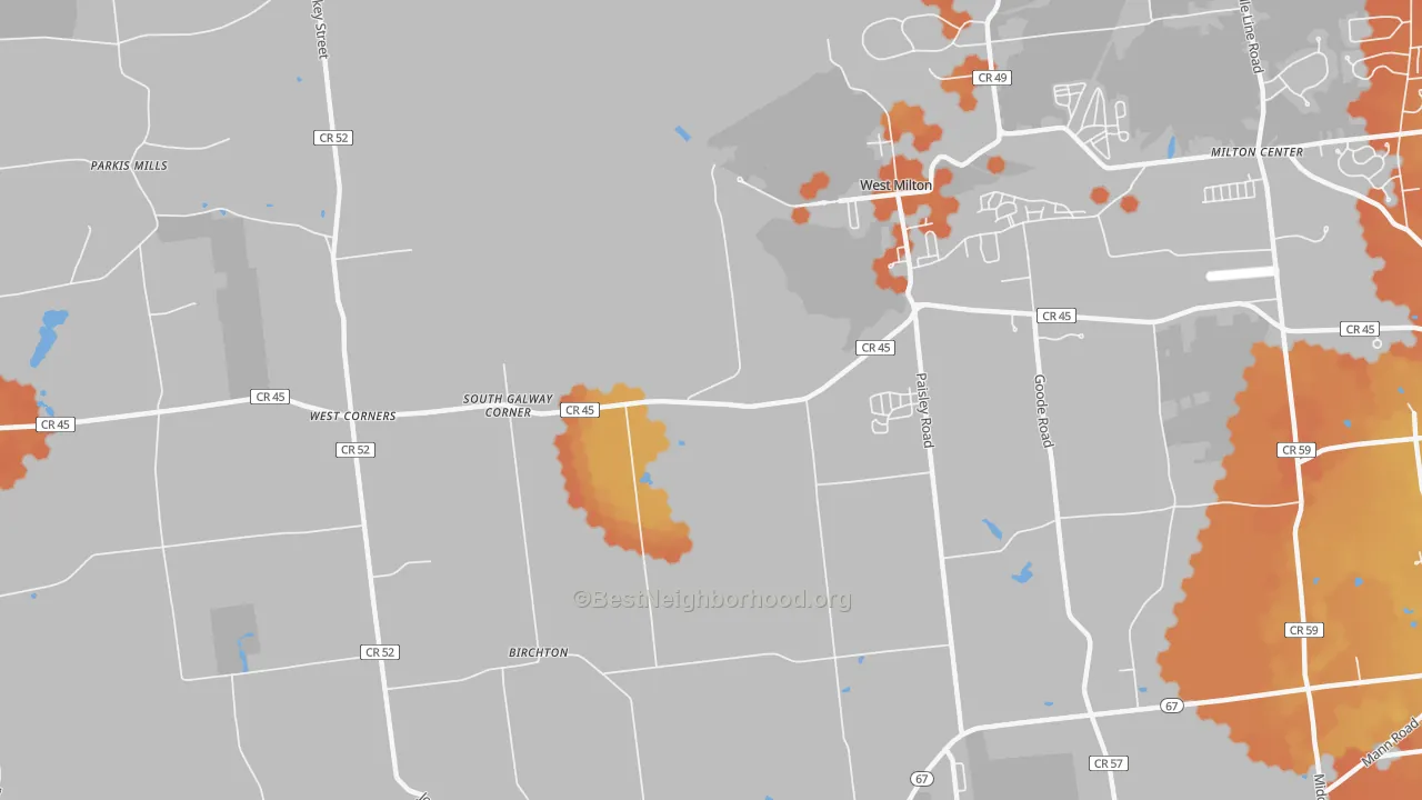 Bike Grade map of West Milton, NY
