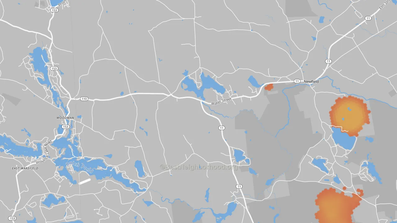 Bike Grade map of West Newfield, ME