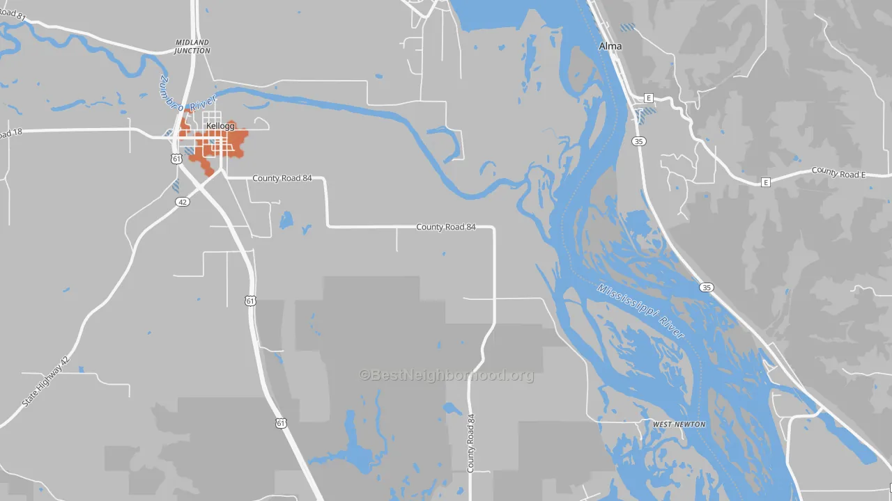 Bike Grade map of West Newton, MN