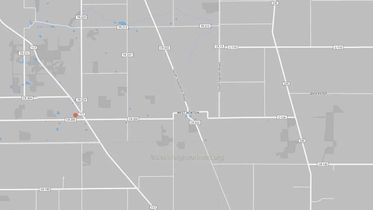 Bike Grade map of West Newton, OH