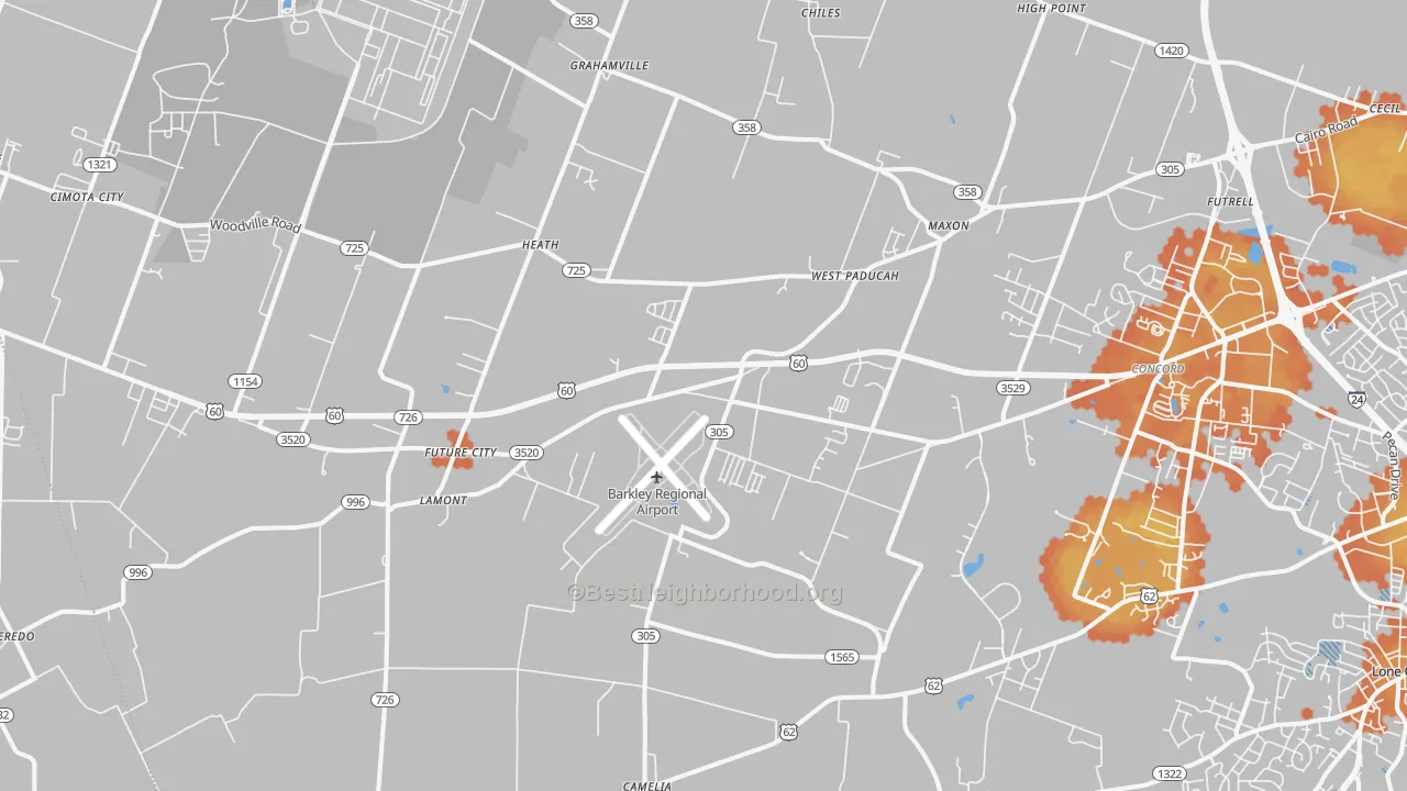 Bike Grade map of West Paducah, KY