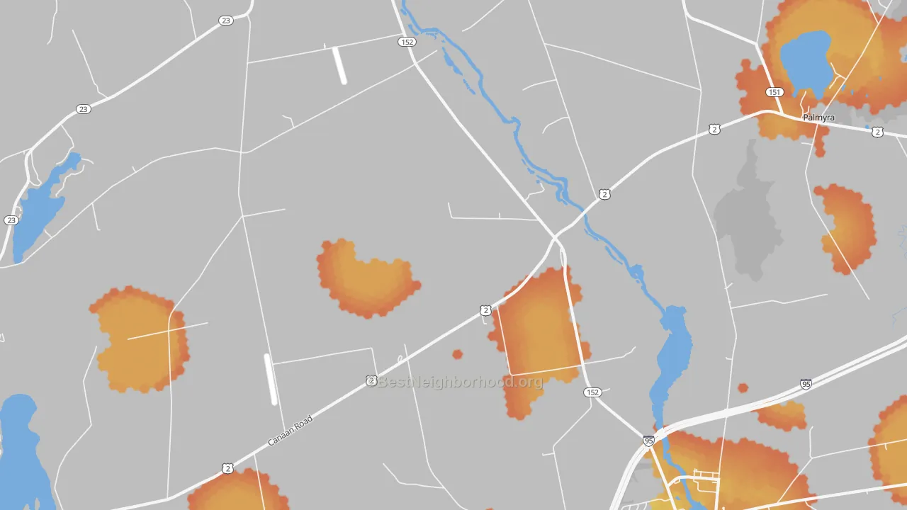 Bike Grade map of West Palmyra, ME