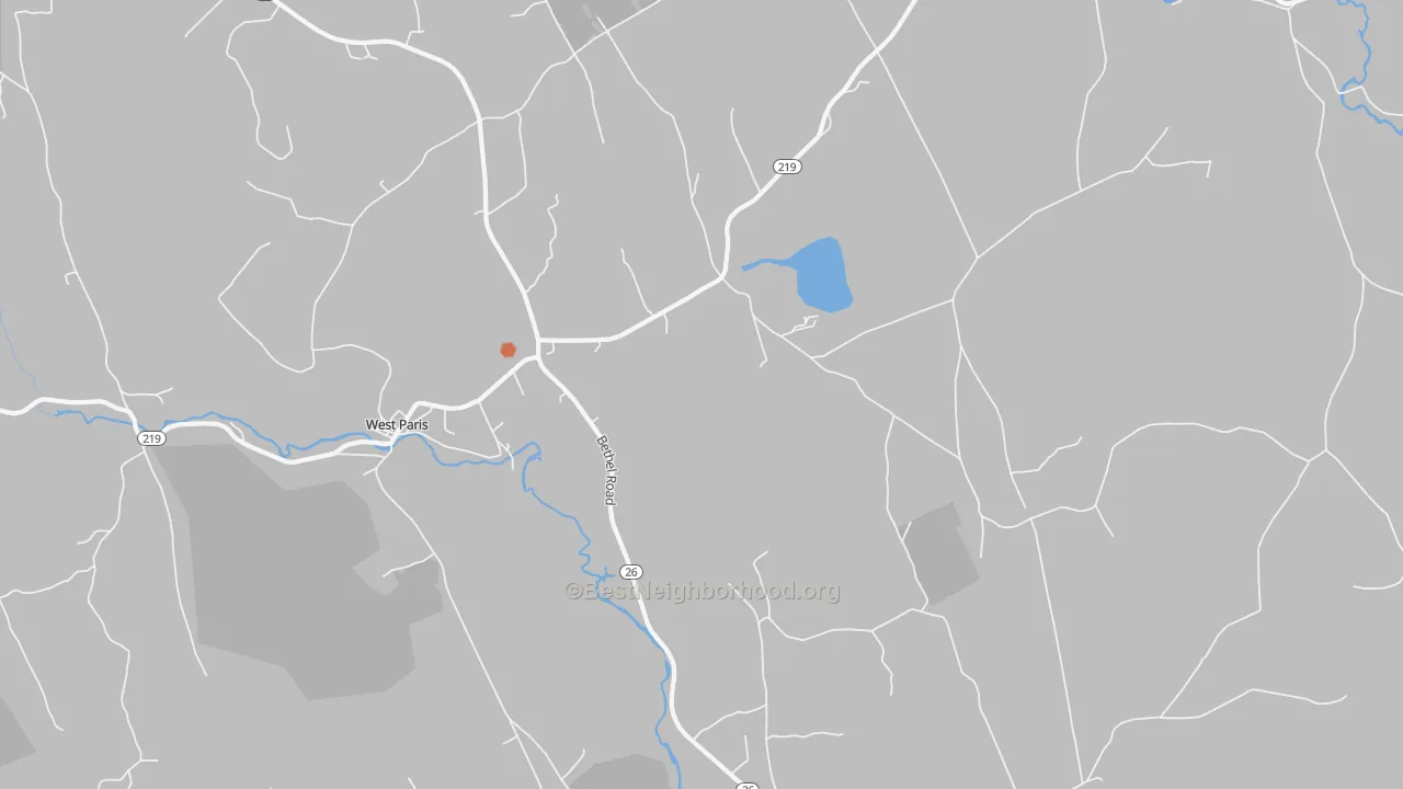 Bike Grade map of West Paris, ME