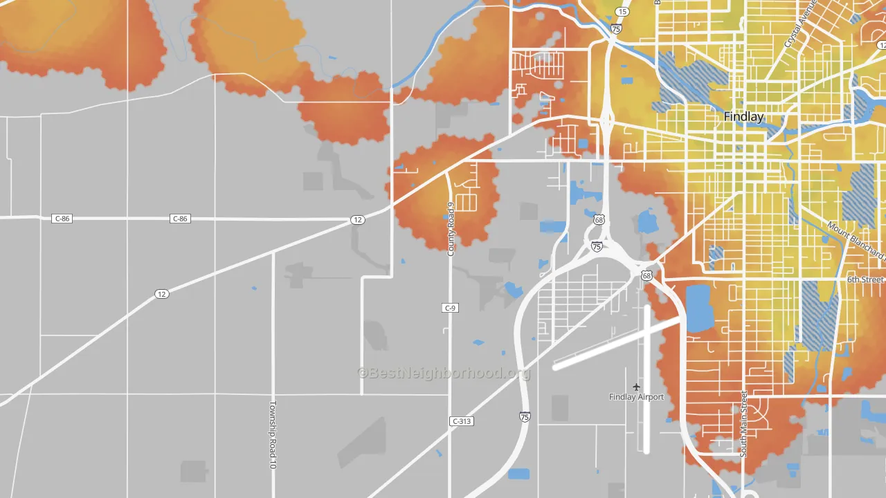 Bike Grade map of West Park, OH
