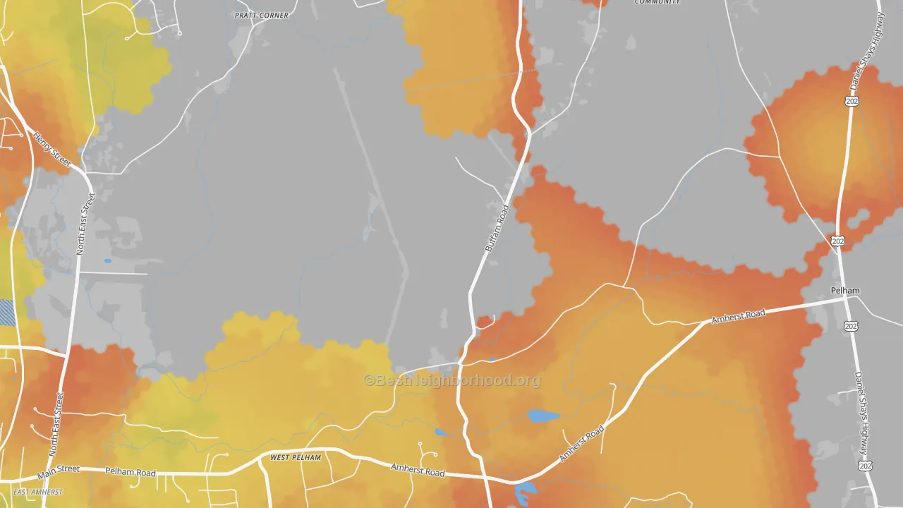Bike Grade map of West Pelham, MA