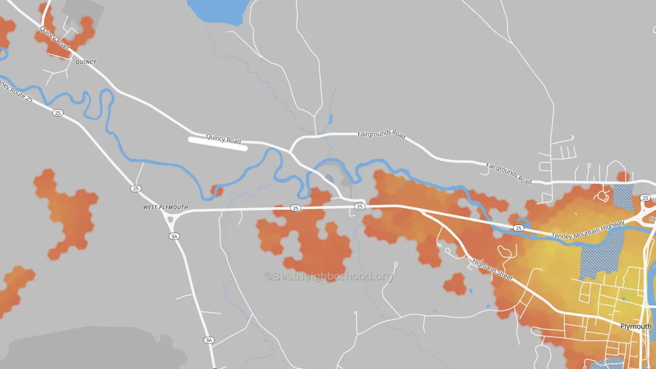 Bike Grade map of West Plymouth, NH