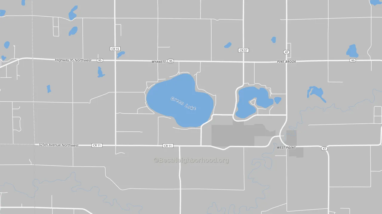 Bike Grade map of West Point, MN