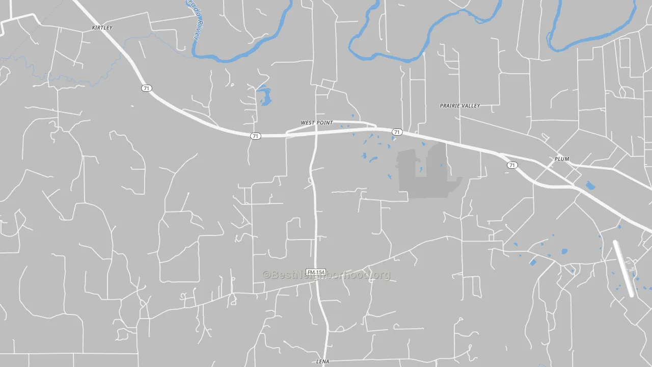 Bike Grade map of West Point, TX