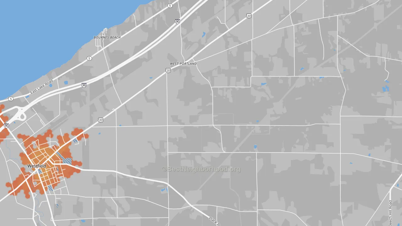 Bike Grade map of West Portland, NY
