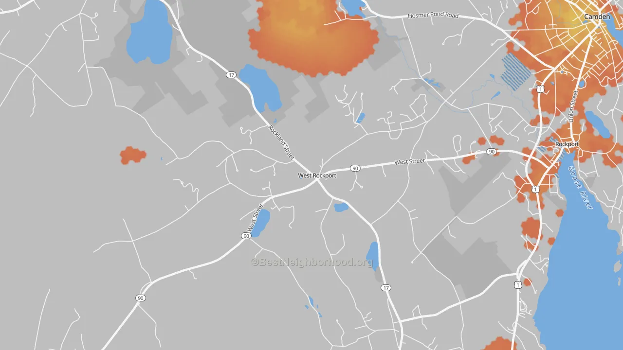 Bike Grade map of West Rockport, ME