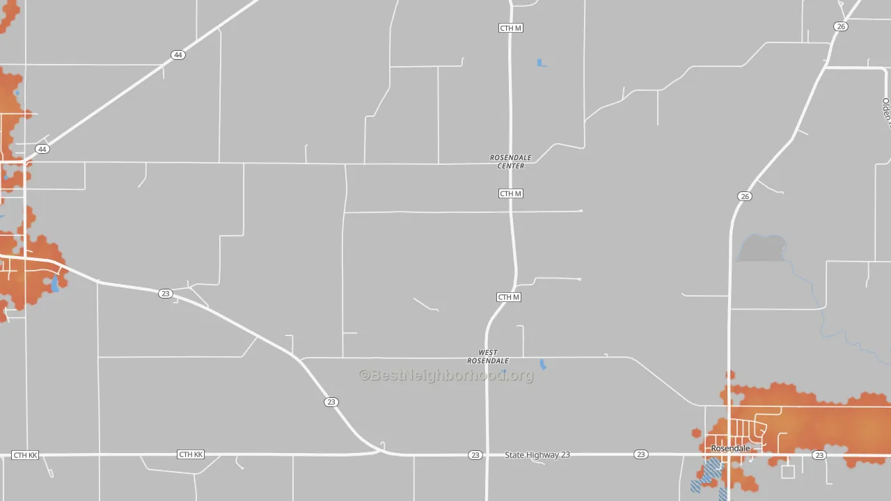 Bike Grade map of West Rosendale, WI