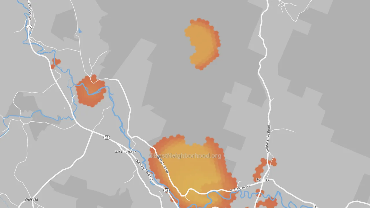 Bike Grade map of West Rumney, NH