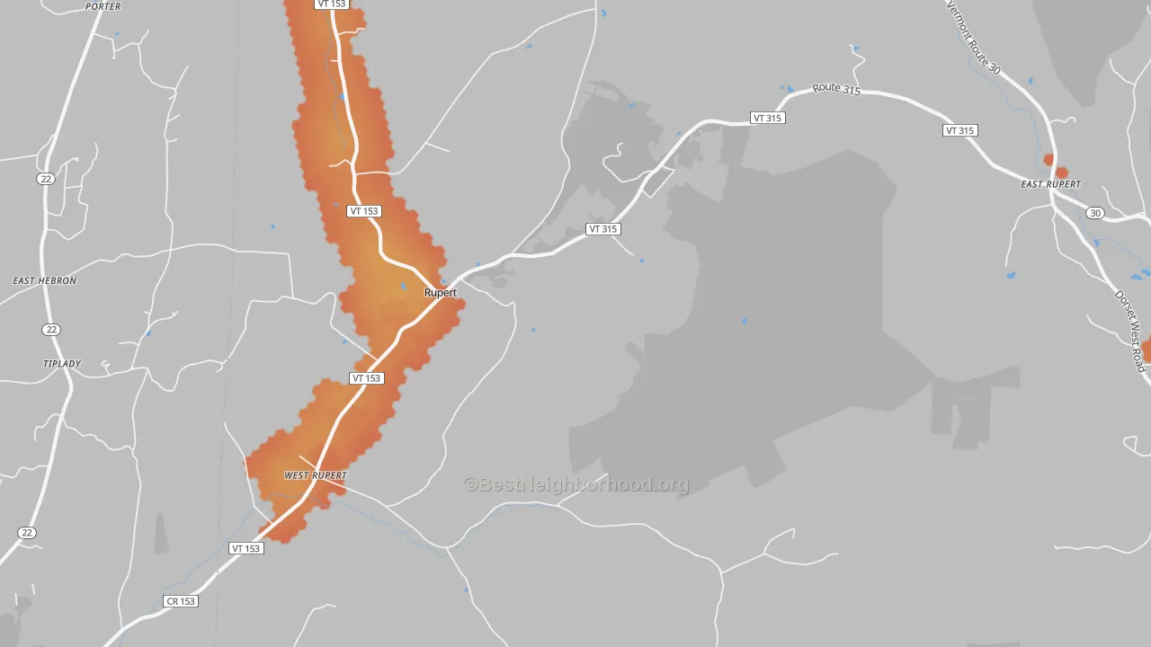Bike Grade map of West Rupert, VT