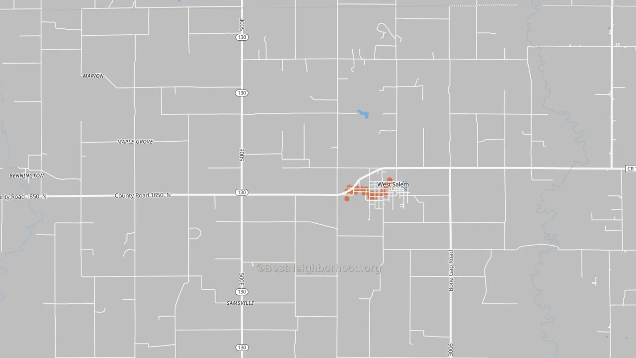 Bike Grade map of West Salem, IL