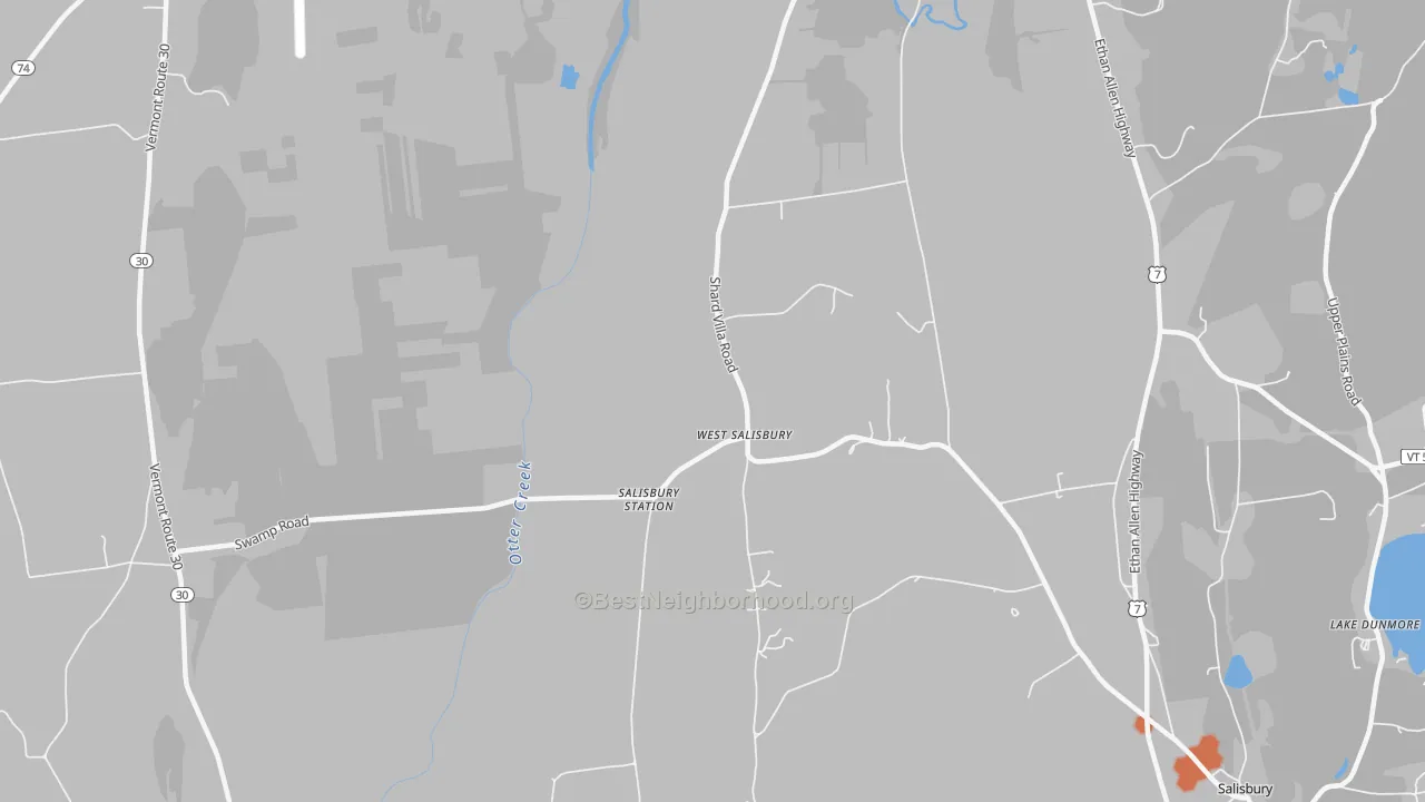 Bike Grade map of West Salisbury, VT