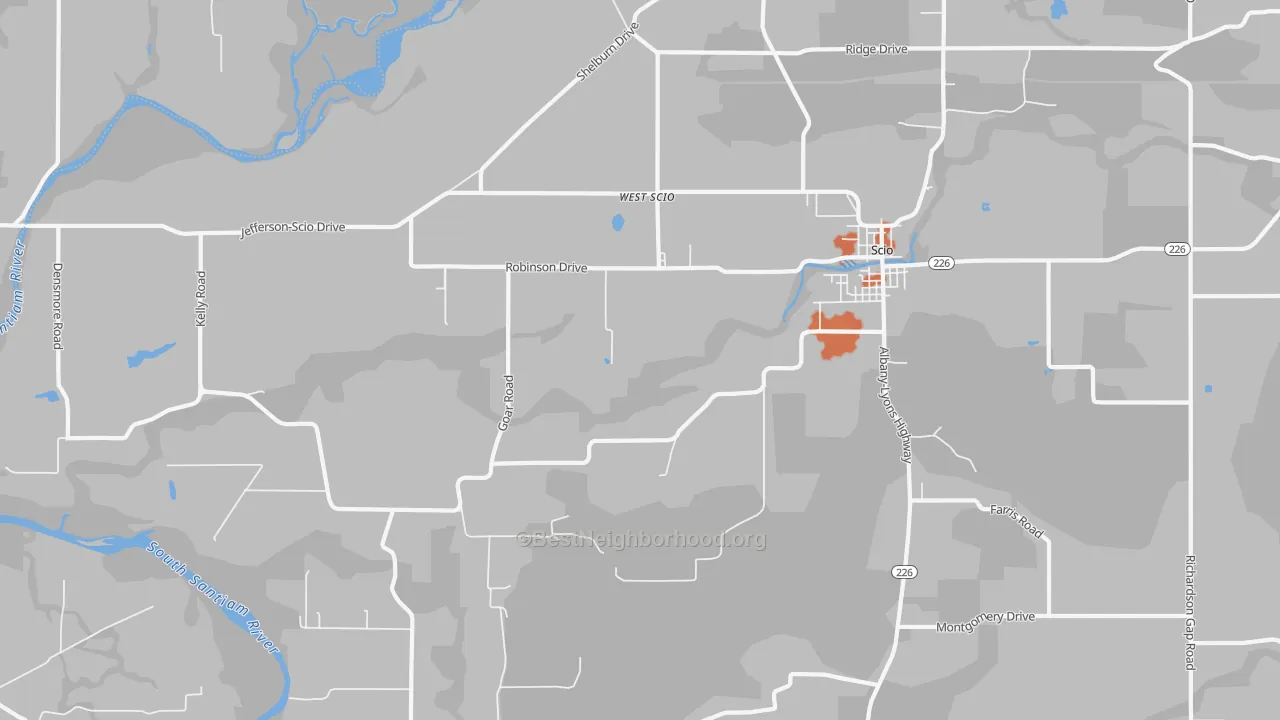 Bike Grade map of West Scio, OR
