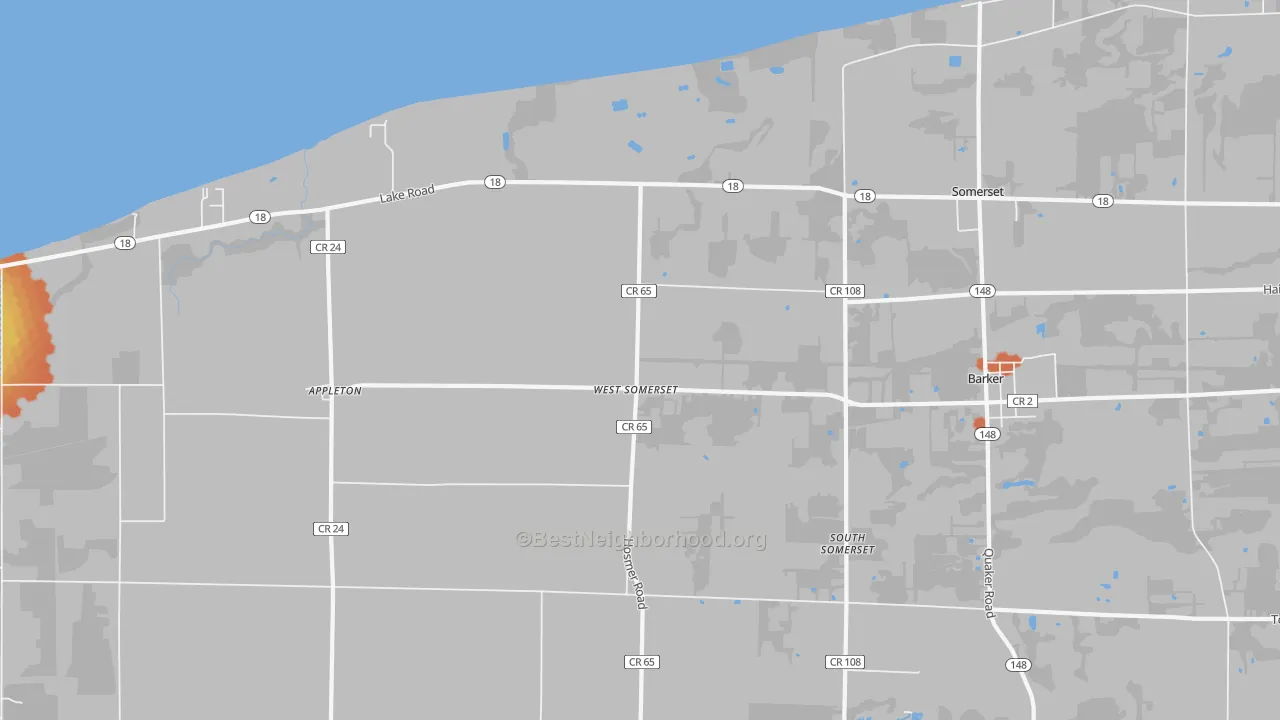 Bike Grade map of West Somerset, NY