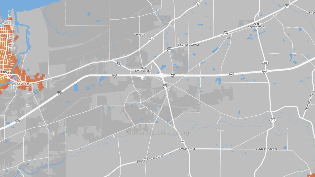 Bike Grade map of West Springfield, PA