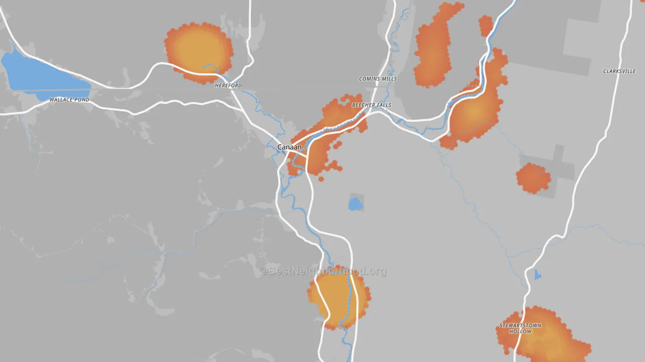 Bike Grade map of West Stewartstown, NH