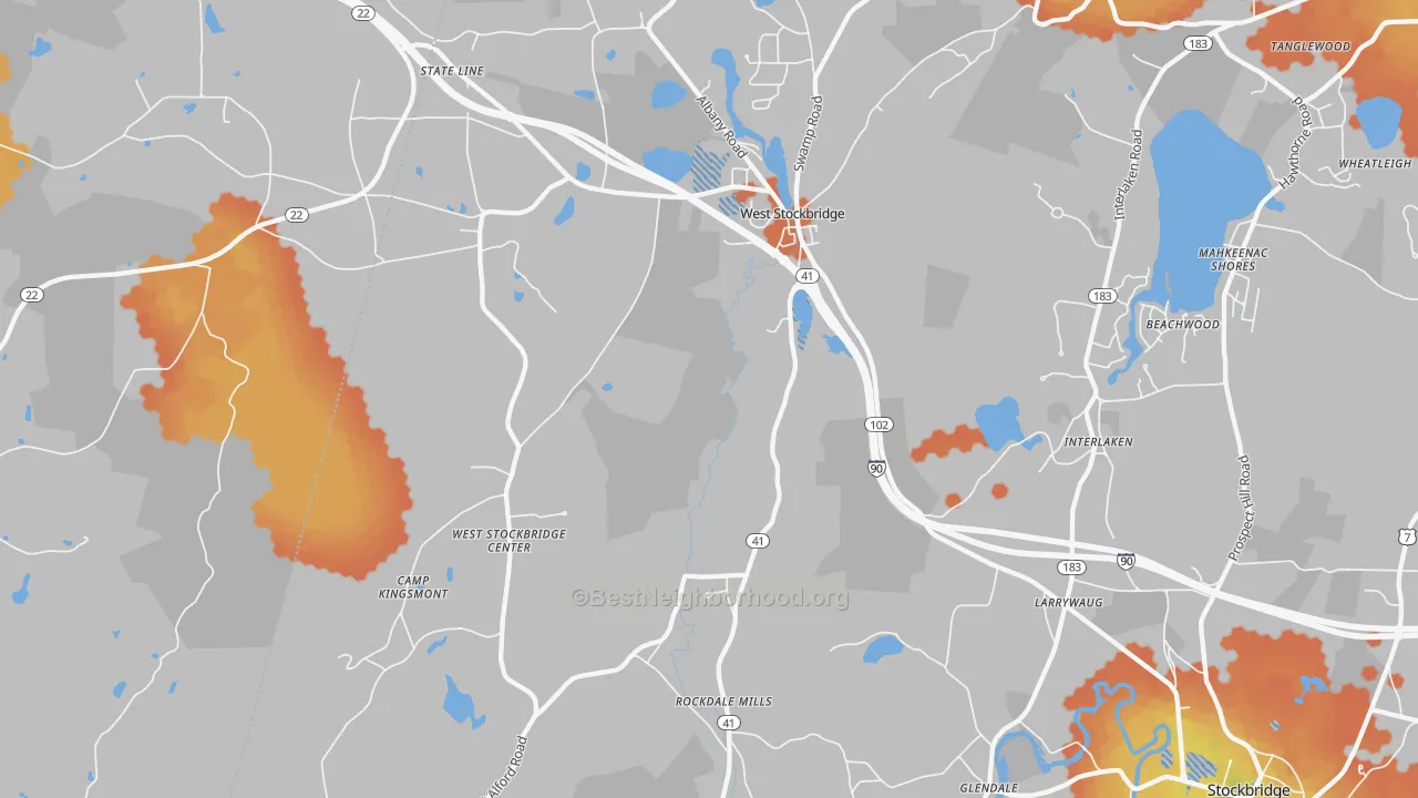 Bike Grade map of West Stockbridge, MA