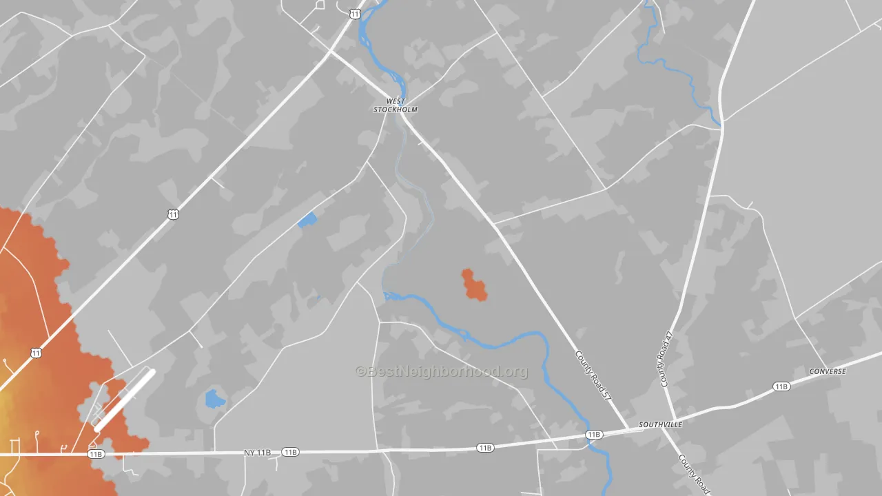 Bike Grade map of West Stockholm, NY
