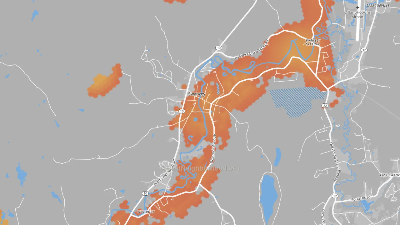 Bike Grade map of West Swanzey, NH