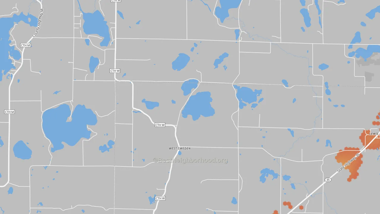 Bike Grade map of West Sweden, WI