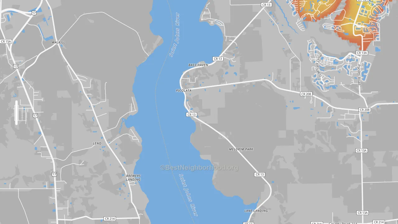 Bike Grade map of West Tocoi, FL