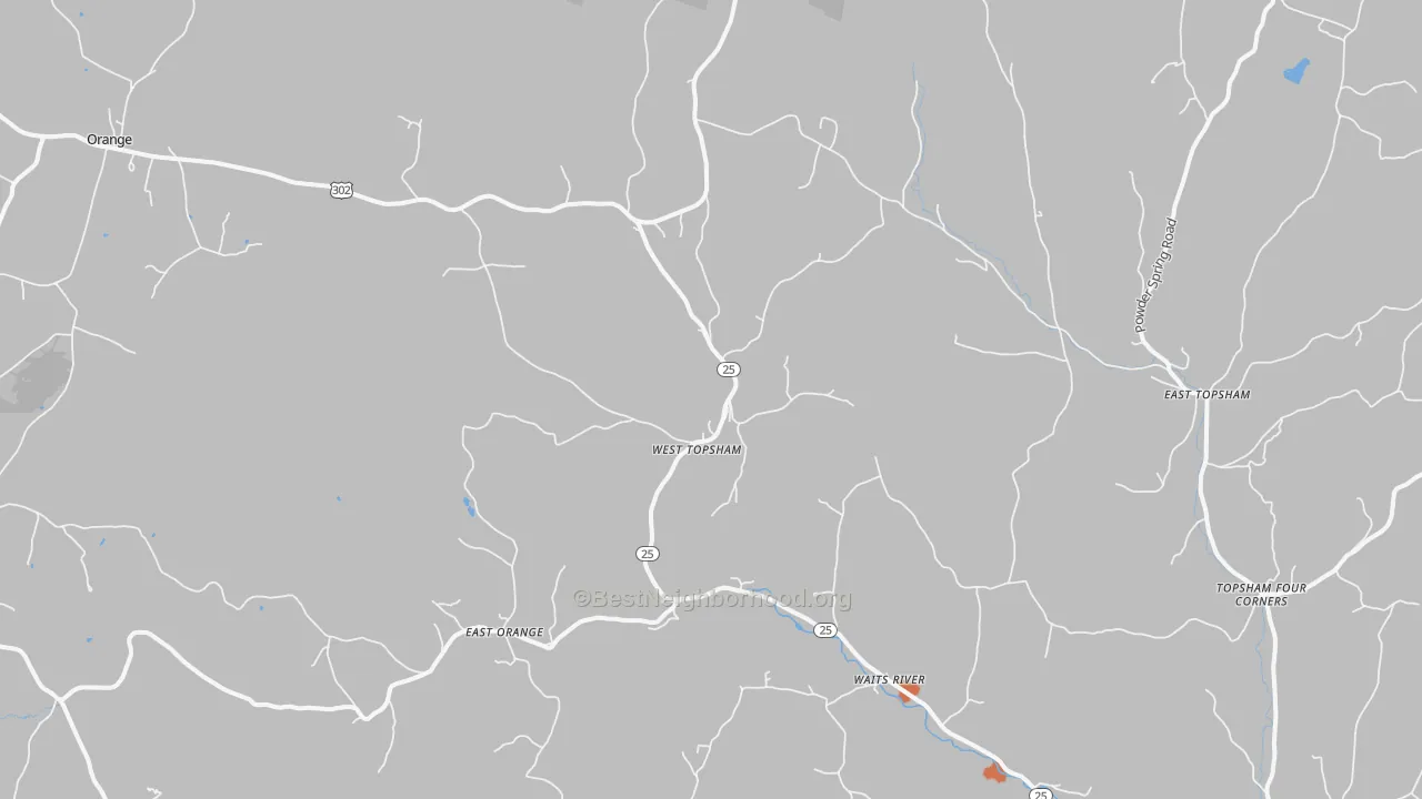Bike Grade map of West Topsham, VT