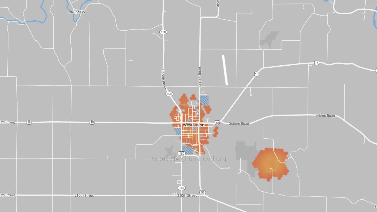 Bike Grade map of West Union, IA