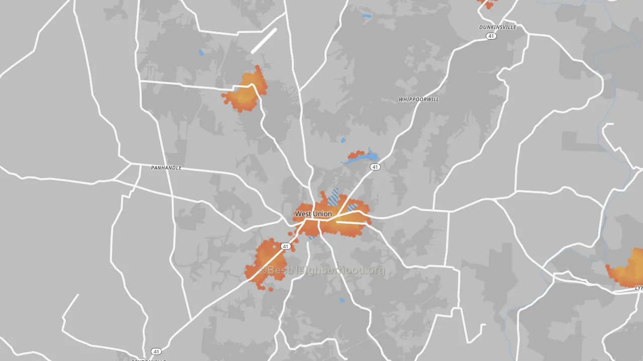 Bike Grade map of West Union, OH
