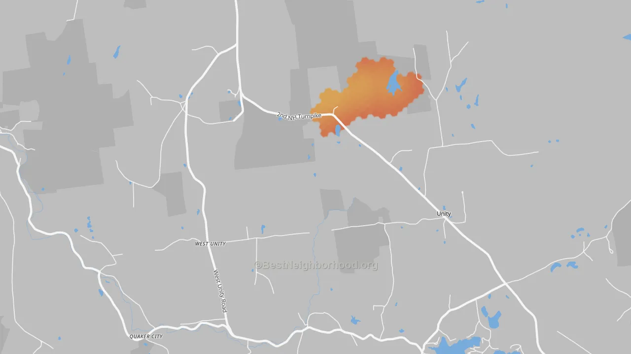 Bike Grade map of West Unity, NH
