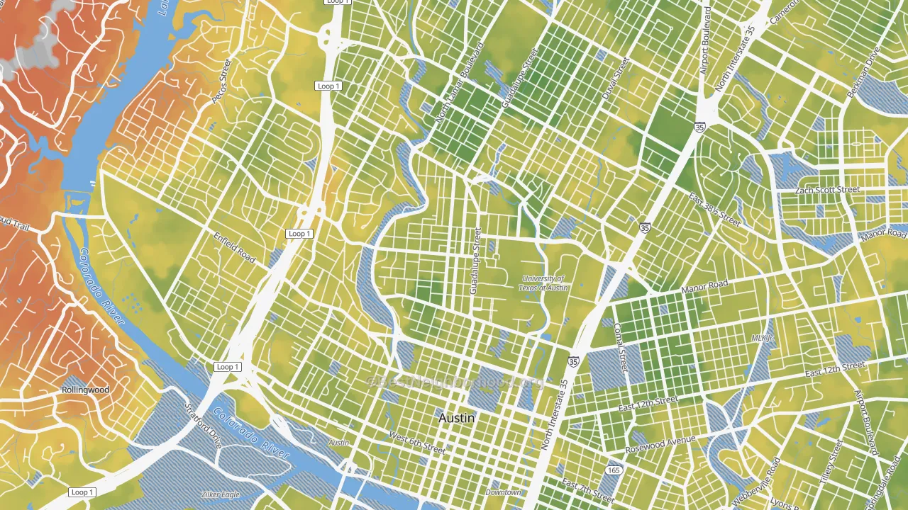 Bike Grade map of West University Austin, Austin, TX