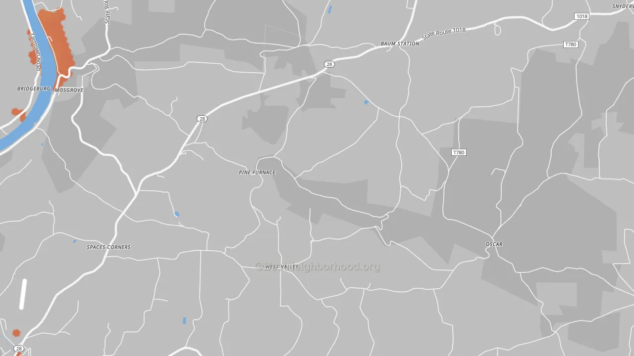 Bike Grade map of West Valley, PA