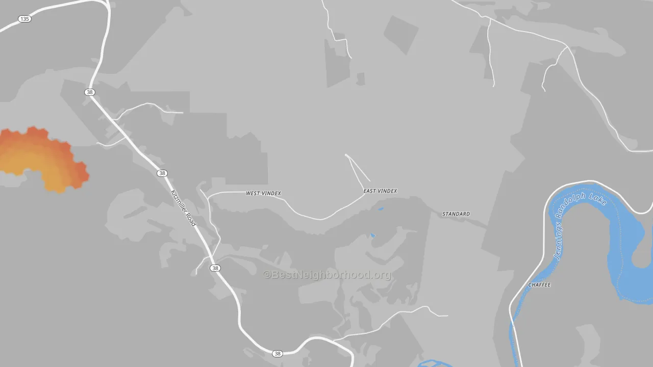 Bike Grade map of West Vindex, MD
