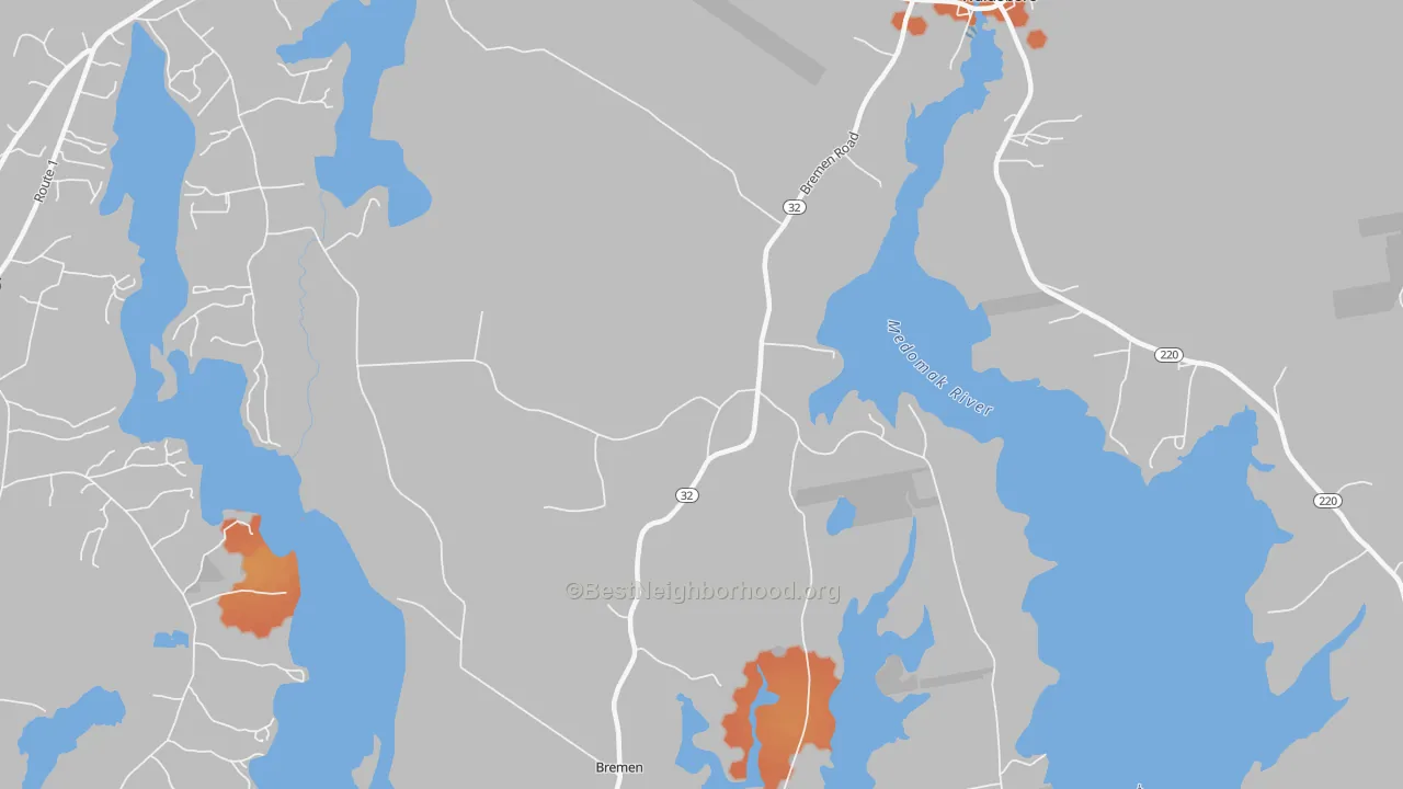 Bike Grade map of West Waldoboro, ME