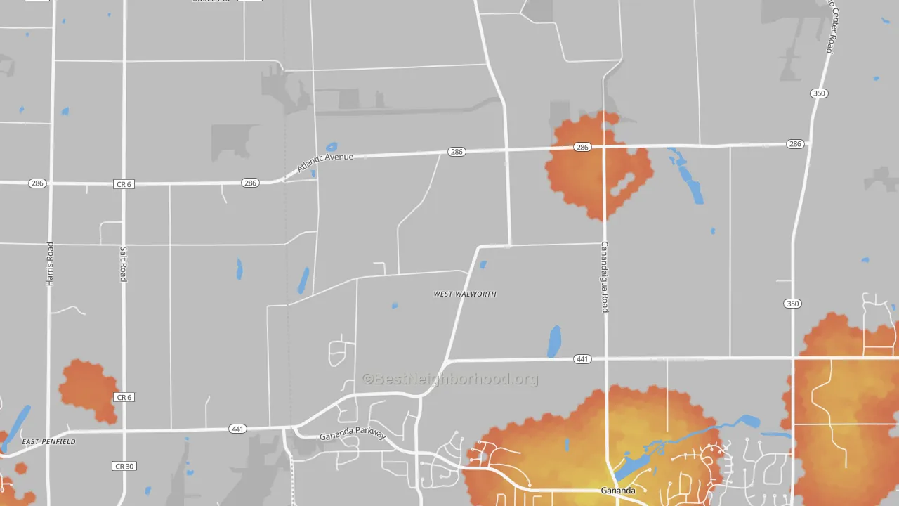 Bike Grade map of West Walworth, NY